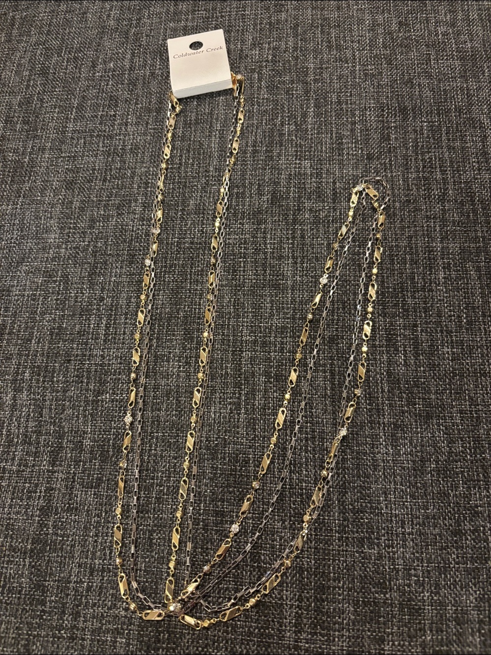 New Coldwater Creek Gold tone Two-Strand Chain Necklace